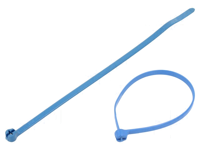 Kabelbinder; met metaal; L: 186mm; W: 4,6mm; polyamide; 200N; blauw Kabelbinder; met metaal; L: 186mm; W: 4,6mm; polyamide; 200N; blauw